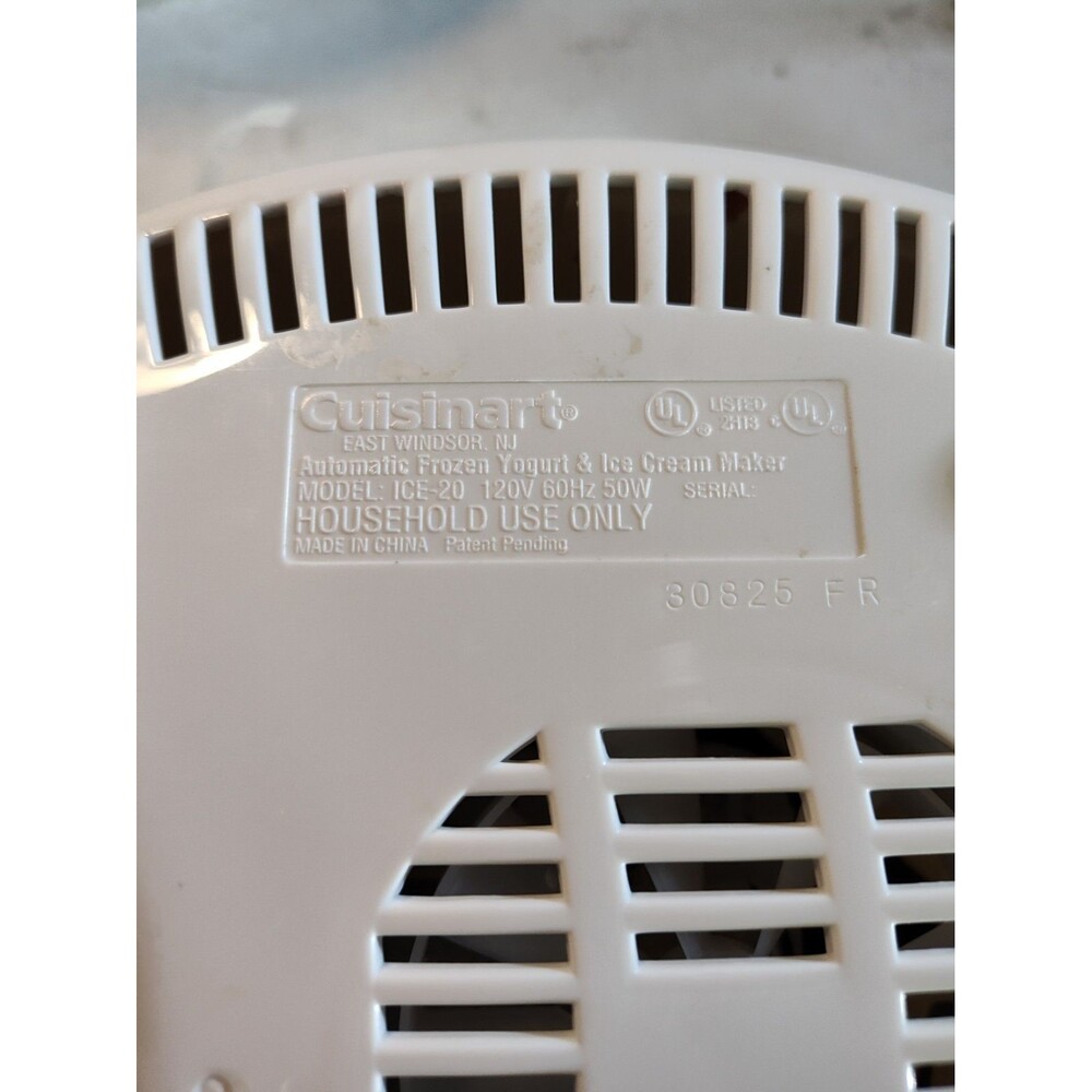 Cuisinart Ice Cream Frozen Yogurt & Sorbet Maker Model ICE-20 Tested Works 1258 - Picture 8 of 8